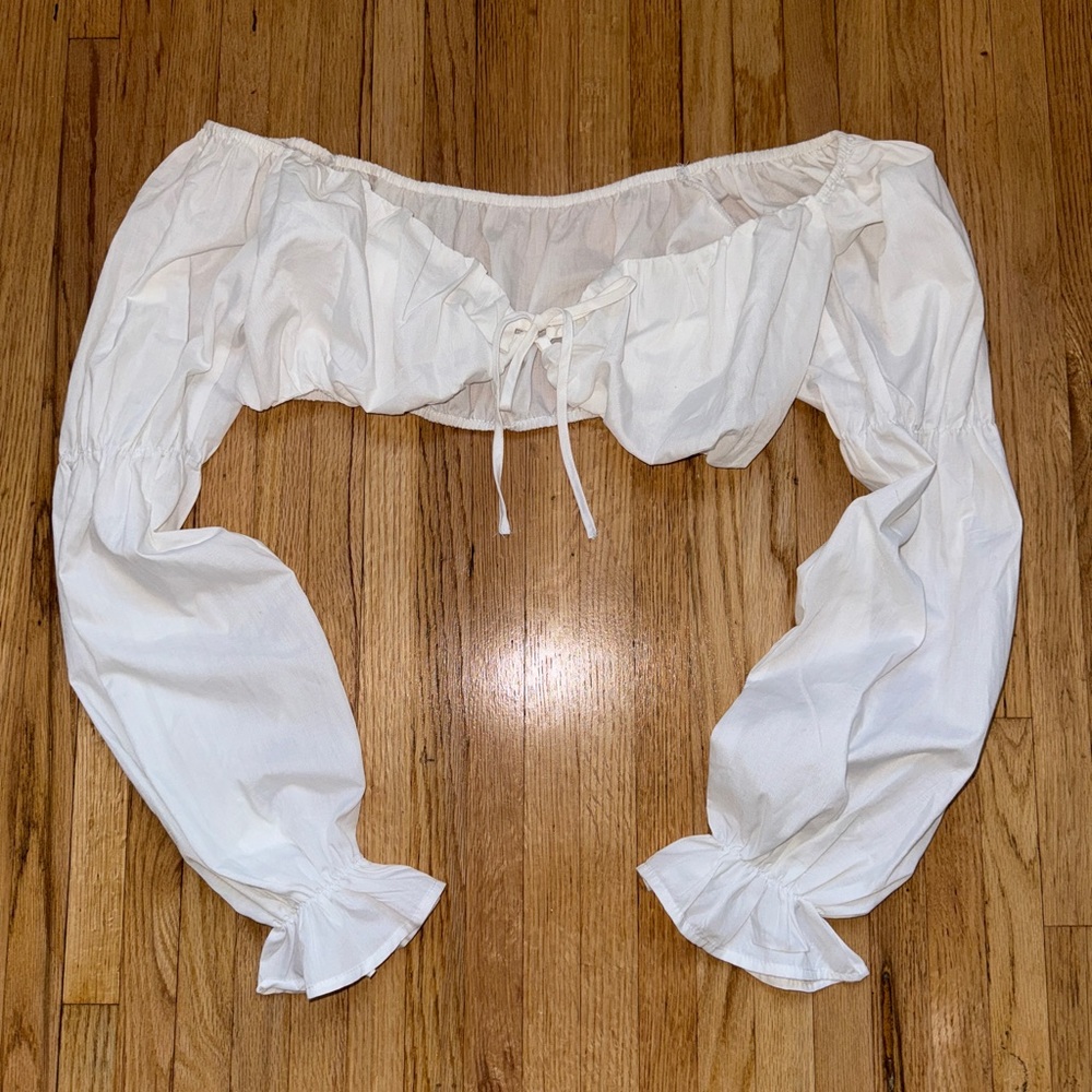 White Tie Front Crop Top